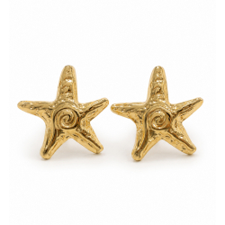 Ohrringe Glattes Edelstahl Ohrstecker in Seesternform aus Stahl – 27 mm – Gold und Silber