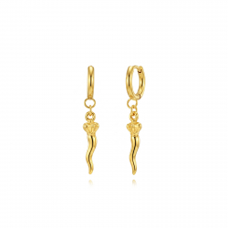 Ohrringe Glattes Edelstahl Glatter Edelstahl-Ohrringe - Kreis 12 MM - Fisch 10 MM - Farbe Gold und Stahl