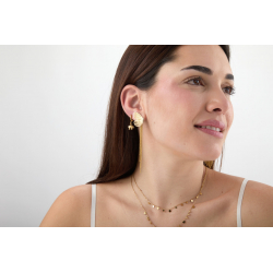 Pendiente Acero Liso Pendientes Acero Liso - Aro 12 MM - Elefante  10 MM - Color Oro y Acero