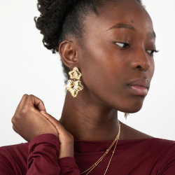 Pendiente Acero Liso Pendiente Acero - Hojas - 55 mm - Color Oro y Color Acero