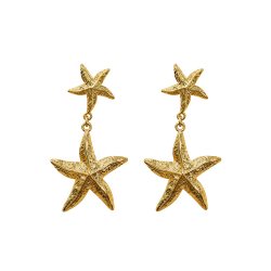 Pendiente Acero Liso Pendiente Acero - Estrellas de Mar - 54 mm - Color Oro y Color Acero