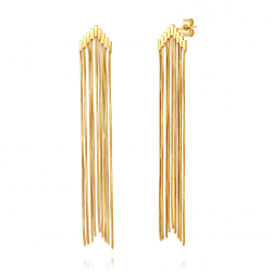 Ohrringe Glattes Edelstahl Ohrringe Edelstahl - Pfeil - 68 mm - Goldfarbe und Stahlfarbe
