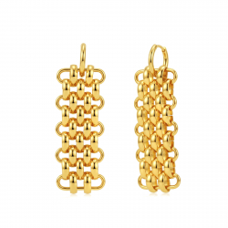 Ohrringe Glattes Edelstahl Ohrring Edelstahl - Design - 59 mm - Goldfarbe und Stahlfarbe