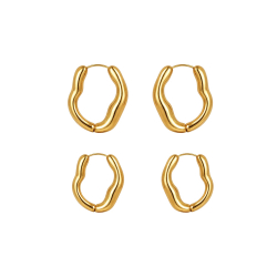 Pendiente Acero Liso Pendientes Acero Liso - Texturizado - 25 y 20  mm - Color oro y Color Plata