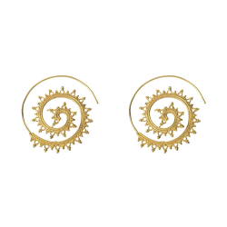 Boucles D'Oreilles Bronze Lisse Boucles d'oreilles Bronze - Fleur 35 mm - Dorure Or