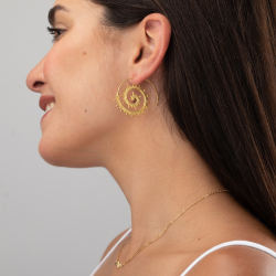 Bronze Earrings Bronze Earring - 35mm - Gold Plated