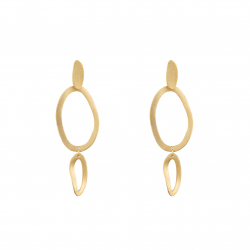 Pendiente Bronce Liso Pendientes Mate - Ovulado 48*15mm - Bañado Oro