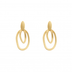 Pendiente Bronce Liso Pendientes Mate - Ovulado 38*18mm - Bañado Oro