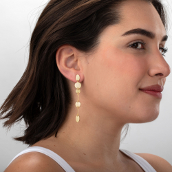 Pendiente Bronce Liso Pendientes Mate - Circulos 73*10mm - Bañado Oro