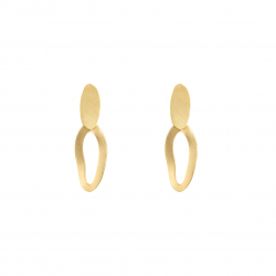Pendiente Bronce Liso Pendientes Mate - Ovulado 38*12mm - Bañado Oro