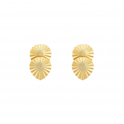 Pendiente Bronce Liso Pendientes Mate - 2 Hojas 30*19mm - Bañado Oro