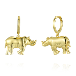 Pendiente Bronce Liso Pendiente Aro Rino - 24mm - Bronce - Bañado Oro