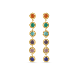 Pendiente Bronce Mineral Pendientes Largo - Mineral 75*11mm - Bañado Oro