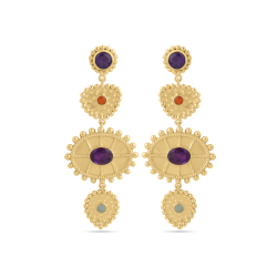 Pendiente Bronce Mineral Pendientes Largo - Mineral 67*27mm - Bañado Oro