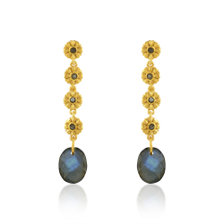 Pendiente Bronce Mineral Pendientes Largo - Mineral 38mm - Bañado Oro