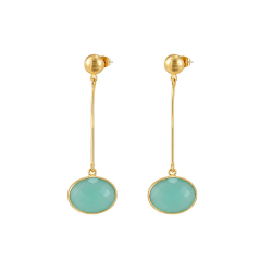Pendiente Bronce Mineral Pendientes Mineral - Barra - 61 mm - Bañado Oro