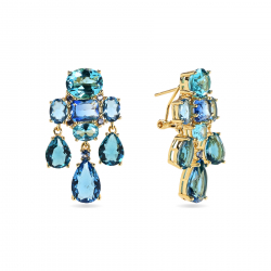 Bronze Stone Earrings Mineral Earrings – 37 mm - Gold-plated