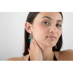 Pendiente Bronce Mineral Pendientes Mineral - 51 mm - Bañado Oro