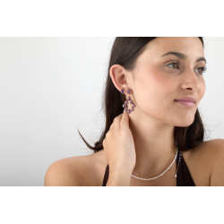 Pendiente Bronce Mineral Pendientes Lágrima Mineral - Circonita - 12 mm - Bañado Oro