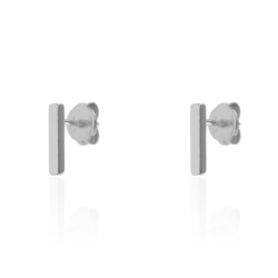 Silver Earrings Bar Earrings - 10 mm