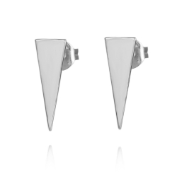 Silver Earrings Triangle Earrings - 15 mm - Gold Plated and Rhodium Silver