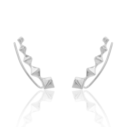 Silver Earrings Pyramid Earrings - 22 mm