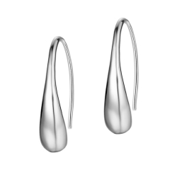 Boucles D'Oreilles Argent Lisse Boucles d'oreilles Goutte - 22 mm - Dorure Or et Argent Rhodié