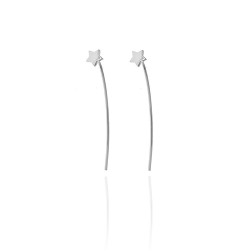 Boucles D'Oreilles Argent Lisse Boucle d'oreille Étoile - 5 mm