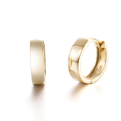 Silver Earrings Hoop Earrings - 14 mm - Gold Plated and Rhodium Silver