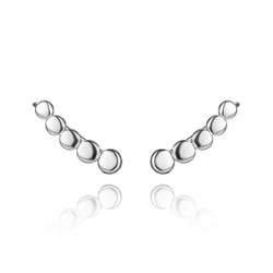 Ohrringe Glattes Silber Ranken-Ohrringe - Blech 14 mm - Vergoldet und Rhodiniertes Silber