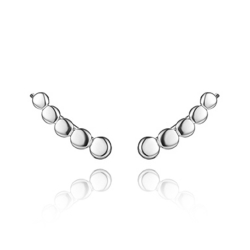 Boucles D'Oreilles Argent Lisse Boucles d'oreilles Climber - Plaque 14 mm - Dorure Or et Argent Rhodié