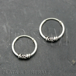 Silver Earrings Bali Earrings - Bali Hoops 12mm - 5pcs - Silver