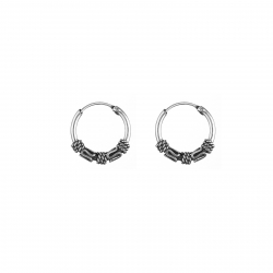 Silver Earrings Bali Earrings - Bali Hoops 12mm - 5pcs - Silver