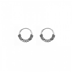 Silver Earrings Bali Earrings - Bali Hoops 12mm - 5pcs - Silver