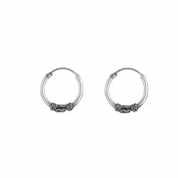 Boucles D'Oreilles Argent Lisse Boucles d'oreilles Bali - Anneaux Bali 12 mm - 5 unités - Argent