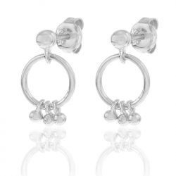 Ohrringe Glattes Silber Ohrringe Kreis - 9 mm - Vergoldet und rhodiniertes Silber