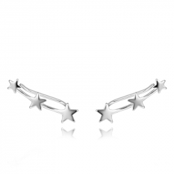 Ohrringe Glattes Silber Ranken-Ohrringe Stern - 20 mm - Vergoldet und rhodiniertes Silber