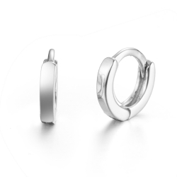 Silver Earrings Hoop Earrings - 8 mm - Gold Plated and Rhodium Silver