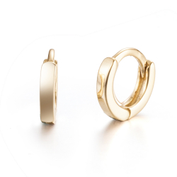 Silver Earrings Hoop Earrings - 8 mm - Gold Plated and Rhodium Silver