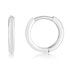 Silver Earrings Hoop Earrings - 12mm - Gold Plated and Rhodium Silver