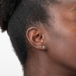 Silver Earrings Star Earrings - 2, 2.5 and 5mm - Gold Plated and Rhodium Silver