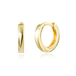 Silver Earrings Hoop Earrings - 10mm - Gold Plated and Rhodium Silver
