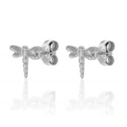 Silver Earrings Dragonfly Earrings - 7*9 mm - Gold Plated and Rhodium Silver