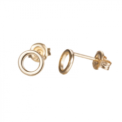 Ohrringe Glattes Silber Ohrringe Kreis - 6 mm - Vergoldet und rhodiniertes Silber