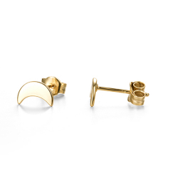 Silver Earrings Moon Earrings - 7*5mm - Gold Plated and Rhodium Silver