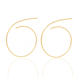 Silver Earrings Open Hoop Earrings - 30 mm