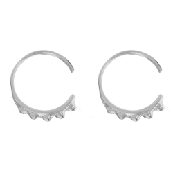 Silver Earrings Triangle Open Hoop Earrings - 17 mm