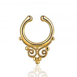 Silver Earrings Septum Piercing - 15mm - Gold Plated and Rhodium Silver