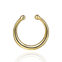 Ohrringe Glattes Silber Piercing Septum - 12 mm - Vergoldet und rhodiniertes Silber