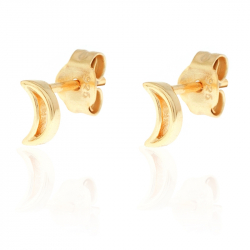 Ohrringe Glattes Silber Ohrringe Mond - 6 x 4 mm - Vergoldet und Rhodiniertes Silber